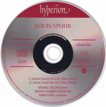 CD Louis Spohr: Clarinet Concertos Nos. 3 & 4