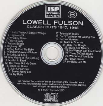4CD/Set di cofanetti Lowell Fulson: Classic Cuts 1946-1953