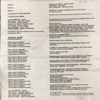 CD Lucinda Williams: Car Wheels On A Gravel Road