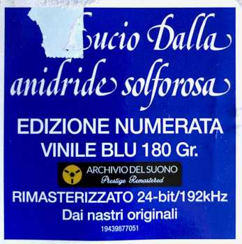LP Lucio Dalla: Anidride Solforosa  CLR | LTD | NUM