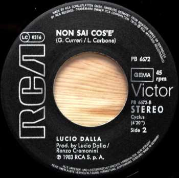 SP Lucio Dalla: Mon Amour / Non Sai Cos'è NUM | CLR