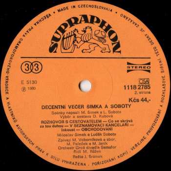 LP Miloslav Šimek: Decentní Večer Šimka & Soboty