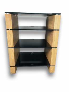  Ludic - Vanir Audiorack Oak + Black Glass