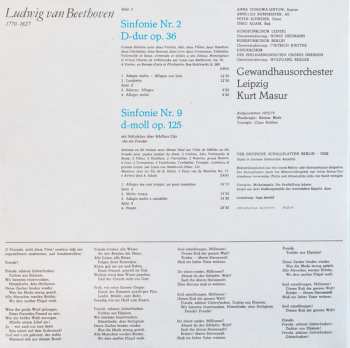 2LP Ludwig van Beethoven: Sinfonie Nr. 9 D-moll Op. 125 (Mit Schlußchor Über Schillers Ode »An Die Freude«) / Sinfonie Nr. 2 D-dur Op. 36 