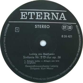 2LP Ludwig van Beethoven: Sinfonie Nr. 9 D-moll Op. 125 (Mit Schlußchor Über Schillers Ode »An Die Freude«) / Sinfonie Nr. 2 D-dur Op. 36 