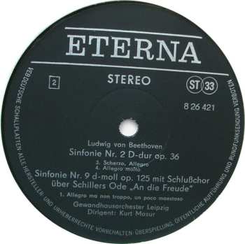 2LP Ludwig van Beethoven: Sinfonie Nr. 9 D-moll Op. 125 (Mit Schlußchor Über Schillers Ode »An Die Freude«) / Sinfonie Nr. 2 D-dur Op. 36 