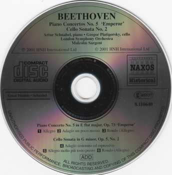 CD Ludwig van Beethoven: Piano Concerto No. 5; Cello Sonata No. 2