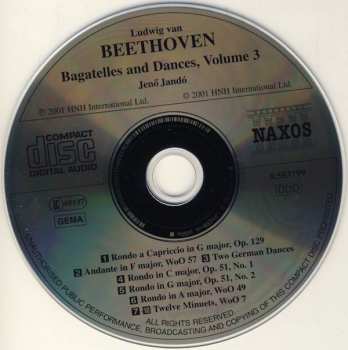 CD Ludwig van Beethoven: Bagatelles And Dances Volume 3