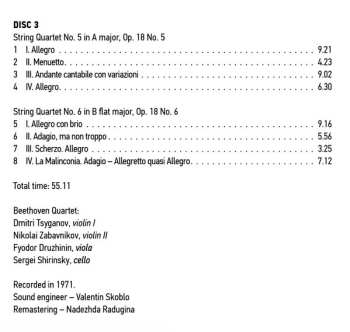 8CD/Set di cofanetti Ludwig van Beethoven: Ludwig Van Beethoven Quartets Performed By Beethoven Quartet