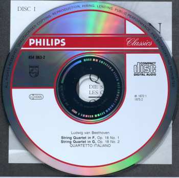10CD/Set di cofanetti Ludwig van Beethoven: Complete String Quartets = Die Streichquartette - Les Quatuors À Cordes