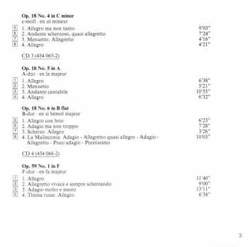 10CD/Set di cofanetti Ludwig van Beethoven: Complete String Quartets = Die Streichquartette - Les Quatuors À Cordes