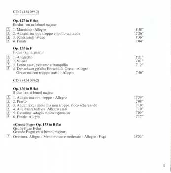 10CD/Set di cofanetti Ludwig van Beethoven: Complete String Quartets = Die Streichquartette - Les Quatuors À Cordes