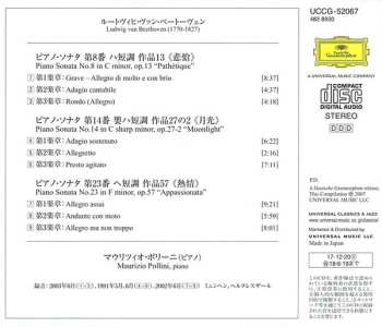 CD Ludwig van Beethoven: Piano Sonatas No.8 "Pathetique" / No.14 "Moonlight" / No.23 "Appassionata" 