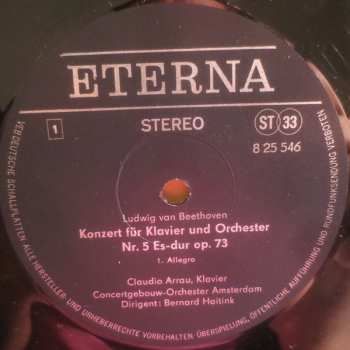 LP Ludwig van Beethoven: Konzert Für Klavier Und Orchester Nr. 5 Es-dur Op. 73