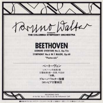 CD Ludwig van Beethoven: Leonore Overture No. 2, Op. 72a / Symphony No. 6 In F Major, Op. 68 "Pastorale"