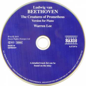 CD Ludwig van Beethoven: The Creatures Of Prometheus - Version For Piano