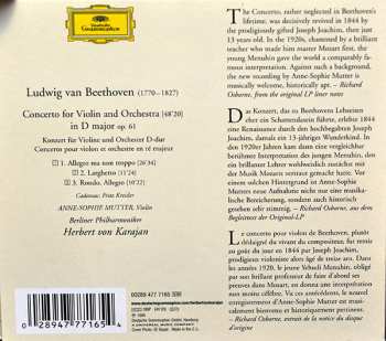 CD Ludwig van Beethoven: Violinkonzert = Violin Concerto