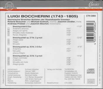 CD Luigi Boccherini: 3 Streichquartette - Streichquintett E-Dur