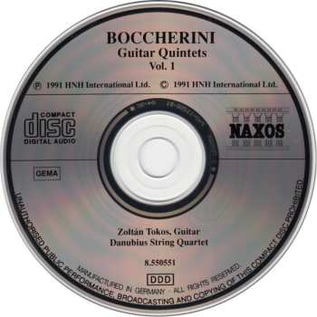 CD Luigi Boccherini: Guitar Quintets Vol. 1
