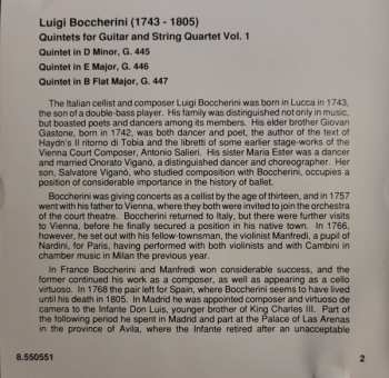 CD Luigi Boccherini: Guitar Quintets Vol. 1