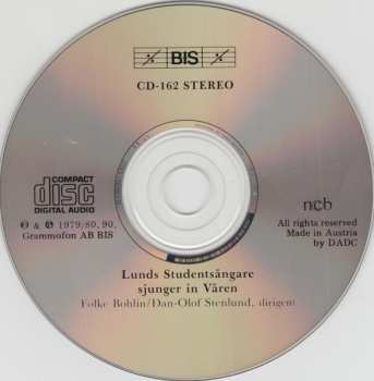 CD Lunds Studentsångare: Lunds Studentsångare Sjunger In Våren