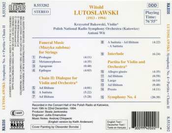 CD Antoni Wit: Symphony No. 4 / Partita For Violin And Orchestra / Chain II • Funeral Music • Interlude