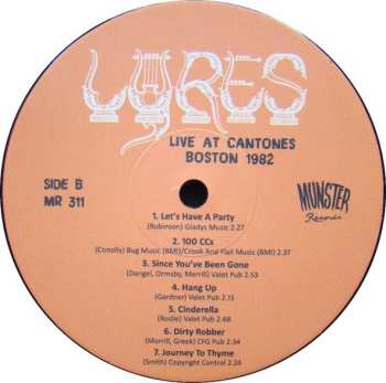 LP Lyres: Live At Cantones, Boston 1982