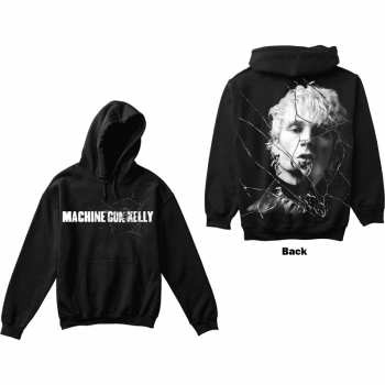 Merce Machine Gun Kelly: Machine Gun Kelly Unisex Pullover Hoodie: Cracked Glass (back Print) (small) S