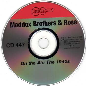 CD Maddox Brothers and Rose: On The Air: The 1940s 