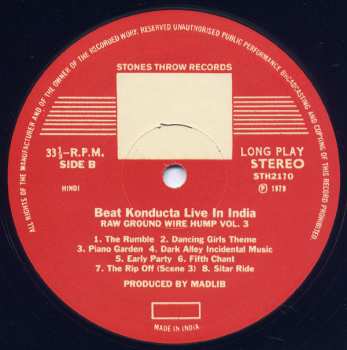 LP Madlib: Vol. 3: Beat Konducta In India (Raw Ground Wire Hump)