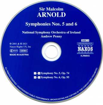 6CD/Set di cofanetti Malcolm Arnold: Complete Symphonies And Dances