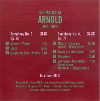 6CD/Set di cofanetti Malcolm Arnold: Complete Symphonies And Dances