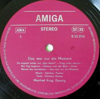 LP Manfred Krug: Das War Nur Ein Moment (No. 1)