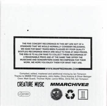 5CD/Set di cofanetti Manfred Mann's Earth Band: Bootleg Archives Volumes 6-10