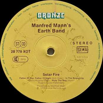 LP Manfred Mann's Earth Band: Solar Fire