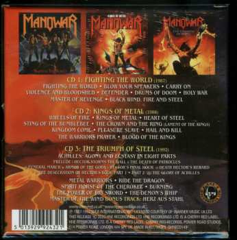 3CD/Set di cofanetti Manowar: Black Wind, Fire & Steel: Atlantic Albums 1987-1992