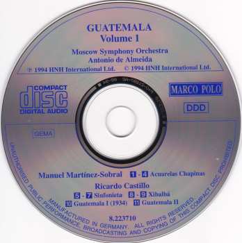 CD Antonio De Almeida: Guatemala Volume 1