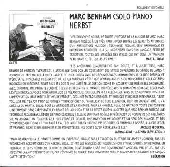CD Marc Benham: Fats Food - Autour De Fats Waller