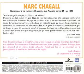 CD Marc Chagall: Jacques Chancel Présente Marc Chagall