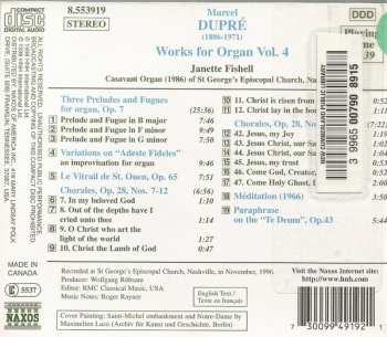 CD Marcel Dupré: Works For Organ Vol. 4