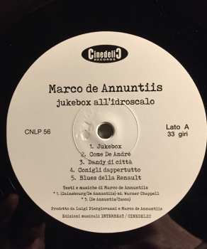 LP Marco De Annuntiis: Jukebox All'Idroscalo