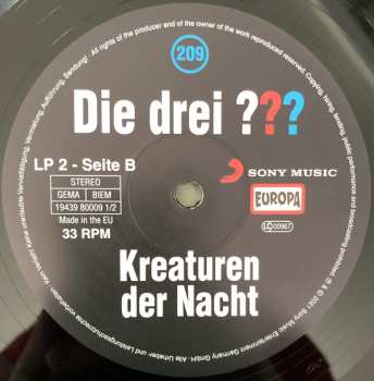 2LP Marco Sonnleitner: Die Drei ??? 209 - Kreaturen Der Nacht LTD