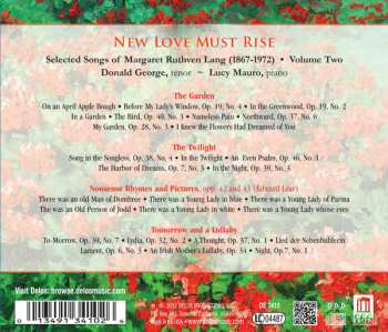CD Donald George: New Love Must Rise – Selected Songs Of Margaret Ruthven Lang (1867-1972), Volume 2