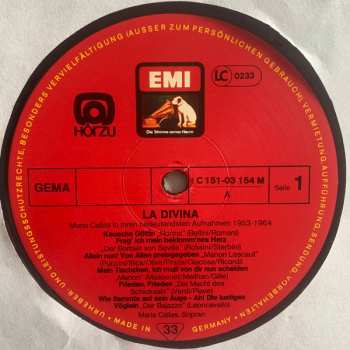 2LP Maria Callas: La Divina - Maria Callas In Ihren Bedeutendsten Aufnahmen 1953-64