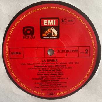 2LP Maria Callas: La Divina - Maria Callas In Ihren Bedeutendsten Aufnahmen 1953-64