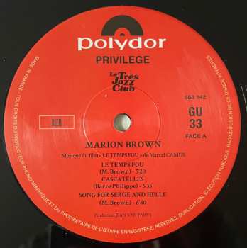 LP Marion Brown: Le Temps Fou