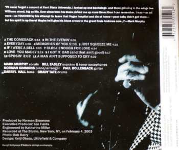 CD Mark Murphy: Memories Of You: Remembering Joe Williams 