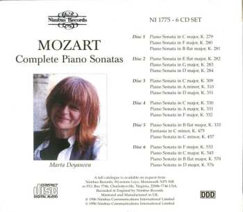 6CD/Set di cofanetti Marta Deyanova: Mozart Complete Piano Sonatas