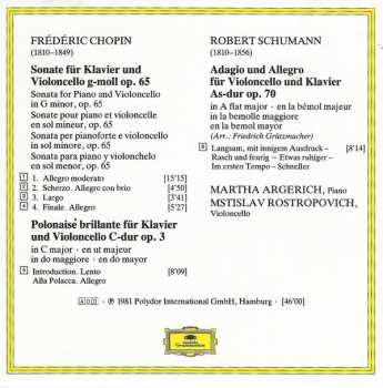 CD Robert Schumann: Cellosonate Op. 65 · Polonaise Op. 3 / Adagio & Allegro Op. 70
