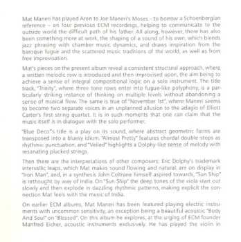 CD Mat Maneri: Trinity